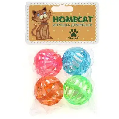 Homecat Игрушка для кошек Мячи пластиковые Калейдоскоп с колокольчиком
