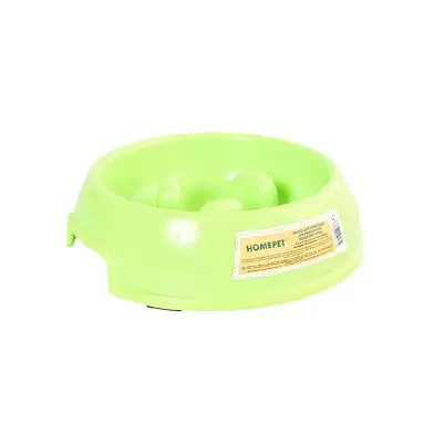 Homepet миска пластиковая для медленного поедания корма для собак и кошек, зеленая