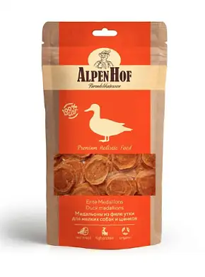 AlpenHof лакомство для мелких собак и щенков Медальоны из филе утки